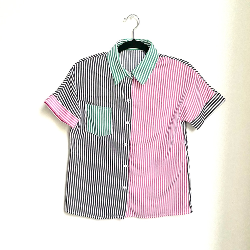 Multi-Colored Striped Button Down - image 3